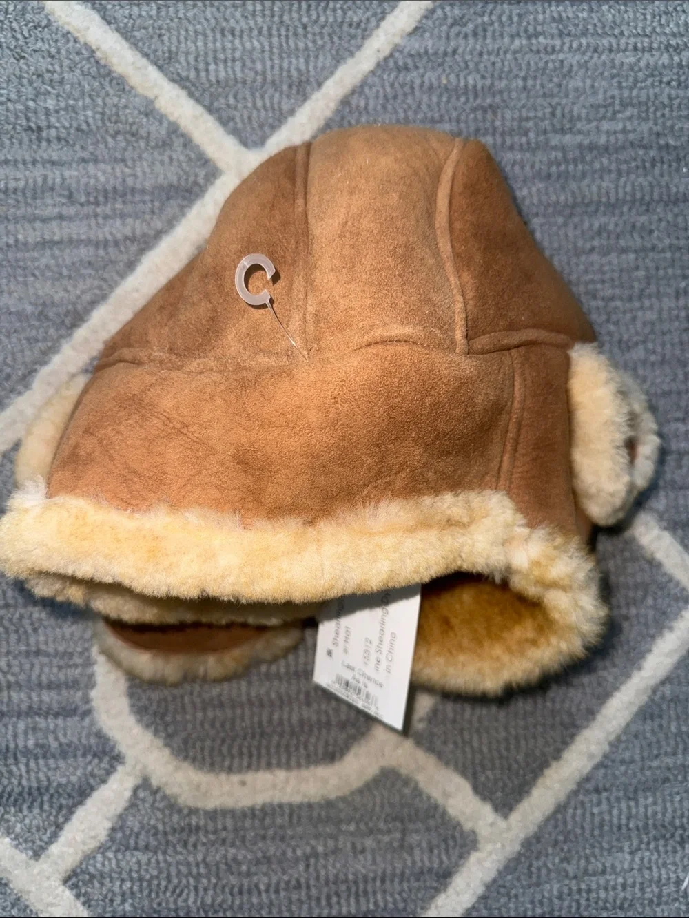 Surell Genuine Shearling Leather Trapper Aviator Winter Hat NWT
